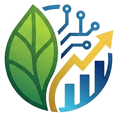Envera logo: a leaf beside a circuit-and-bar-chart mark, joined by a rising arrow